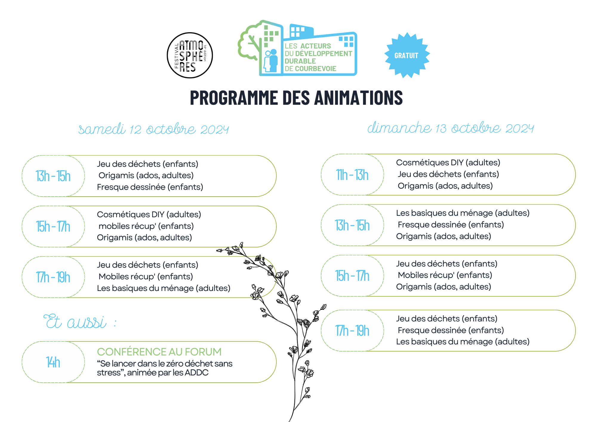 Festival Atmosphères 2024 : animations gratuites sur le stand des ADDC